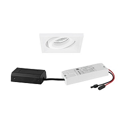 recessed luminaire swivelling, square IP20, white dimmable 7W 680lm 3000K 20-40� 20-40� CRI 80-89