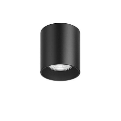 Opbouw armatuur TURN-R GU10 1-vlams, cilindrisch, stijf IP20, zwart mat dimbaar