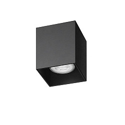 Opbouw armatuur TURN-S GU10 1-vlams, stijf, vierkant IP20, zwart mat dimbaar