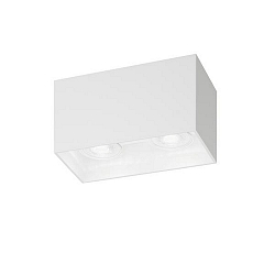 Opbouw armatuur TURN-RE GU10 2-vlams, hoekig, stijf IP20, wit mat dimbaar