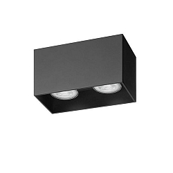 Opbouw armatuur TURN-RE GU10 2-vlams, hoekig, stijf IP20, zwart mat dimbaar