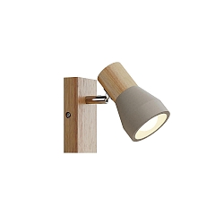 Wand- en plafondarmatuur BOLORIA 1-vlams, instelbaar E14 IP20, hout licht dimbaar
