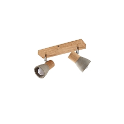 Plafondarmatuur BOLORIA 2-vlams, instelbaar E14 IP20, hout licht dimbaar