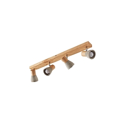 Plafondarmatuur BOLORIA 4-vlams, instelbaar E14 IP20, hout licht dimbaar