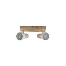 Plafondarmatuur ELTASSO 2-vlams, instelbaar E14 IP20, hout licht dimbaar