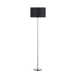 Floor lamp with textile shade, height 163cm / � 40cm, E27 max. 100W, with cord switch, chrome / chintz black
