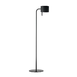 Floor lamp with textile shade, height 115cm / head 180� swivelling, G9, with cord switch, powder black / chintz black