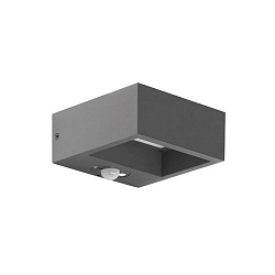 Wandarmatuur voor buitenshuis LIGEA met sensor, schakelbaar LED IP54, grijs 