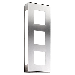 Outdoor wall luminaire AQUA TRILO, stainless steel, IP44, E27