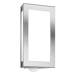 Outdoor wall luminaire AQUA LONG with motion detector, stainless steel, IP44, E27