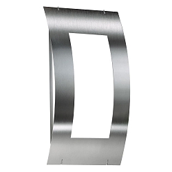 Outdoor wall luminaire AQUA QUADRAT, IP44, E27, stainless steel / opal glass, brushed