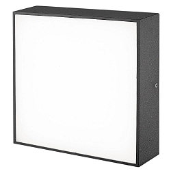 Outdoor LED wall or ceiling luminaire, IP65, square, anthracite, 24 x 24cm