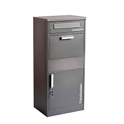 Staande brievenbus 112 X 50 X 37CM hoekig, straight, met pakketlade, met slot, antraciet
