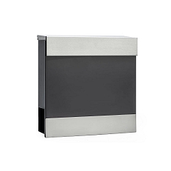 Brievenbus met krantenhouder INOX BAR - OPTIONAL USE instelbaar, met slot, antraciet, rvs