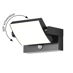 outdoor wall luminaire CCT Switch, tiltable, with motion detector IP54