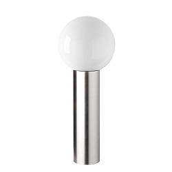 Staande armatuur voor buiten AQUA BALL klein, rond, baalvormig E27 IP44, rvs geborsteld