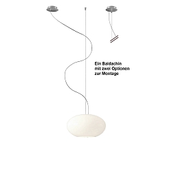 Pendelarmatuur AIH 1-vlams, medium E27 IP20, aluminium geborsteld, wit mat dimbaar
