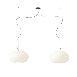 Pendelarmatuur AIH 2-vlams, groot E27 IP20, aluminium geborsteld, glanzend, wit dimbaar