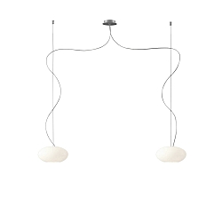 Pendelarmatuur AIH 2-vlams, klein G9 IP20, aluminium geborsteld, glanzend, wit dimbaar