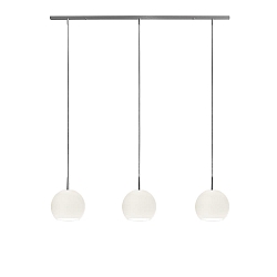 Pendelarmatuur BALL 3-vlams, kort, dimbaar E27 IP20, aluminium geborsteld, opaal, wit mat dimbaar