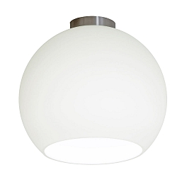 Plafondarmatuur BALL E27 IP20, aluminium geborsteld, opaal, wit mat dimbaar