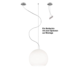 Pendelarmatuur BALL 1-vlams, groot, dimbaar E27 IP20, aluminium geborsteld, opaal, wit mat dimbaar