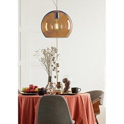 Pendelarmatuur BALL 1-vlams E27 IP20, aluminium geborsteld, koper dimbaar