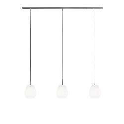 Pendelarmatuur BAGAN 3-vlams, kort, dimbaar E27 IP20, aluminium geborsteld, opaal, wit mat dimbaar