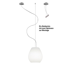 Pendelarmatuur BAGAN 1-vlams, dimbaar E27 IP20, aluminium geborsteld, opaal, wit mat dimbaar