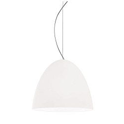Pendelarmatuur BELL 1-vlams, klein, dimbaar E27 IP20, aluminium geborsteld, wit mat dimbaar