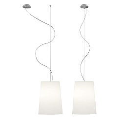 Pendelarmatuur MESA LONG 1-vlams E27 IP20, aluminium geborsteld, mat, opaalwit dimbaar