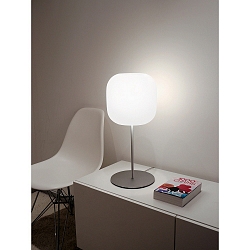 Tafelarmatuur MUREA groot, dimbaar E27 IP20, aluminium geborsteld, wit mat dimbaar