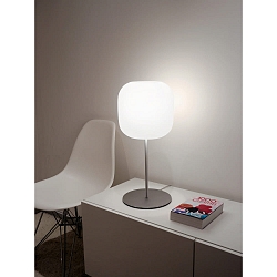 Tafelarmatuur MUREA groot, met schakelaar E27 IP20, aluminium geborsteld, wit mat 