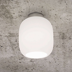Plafondarmatuur MUREA dimbaar E27 IP20, opaal, wit mat dimbaar
