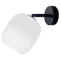 Wandarmatuur MUREA draaibaar, roteerbaar E27 IP20, mat, opaalwit, zwart mat dimbaar