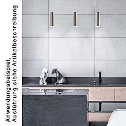 Pendelarmatuur TUBUS klein, dimbaar GU10 IP20, aluminium geborsteld dimbaar