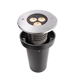 Vloerinbouwarmatuur CANUM SYM � 11.6CM begaanbaar, symmetrisch IP67, zilver dimbaar