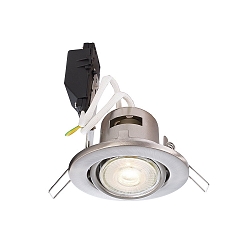 Recessed ceiling ring DENEB, GU10 max.50W, IP20, swivelling 30�, brushed silver