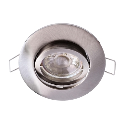 Downlight ALIOTH 2 ROUND rond, draaibaar, spanningsconstante GU5.3 IP20, zilver dimbaar