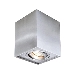 Plafondarmatuur BENGALA SQUARE cubusvorm, instelbaar GU10 IP20, zilver geborsteld dimbaar