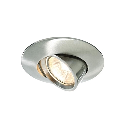 Recessed ceiling ring, voltage constant, 12V AC / DC, GU5.3 / MR16, 50W, rotatable and pivotable, brushed silver