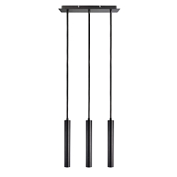 pendant luminaire SLIM 3 flames, long, UGR < 19, switchable IP20, deep black 