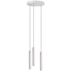 pendant luminaire SLIM 3 flames, round, UGR < 19, switchable IP20, traffic white 