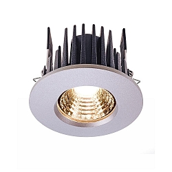 Downlight COB 68 IP65 rond, stijf, excl. netvoeding IP65, lichtgrijs dimbaar