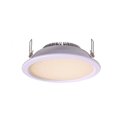 Recessed LED ceiling luminaire, current constant, 30V DC, 500 mA, 15W, 3000K, 135�, silver