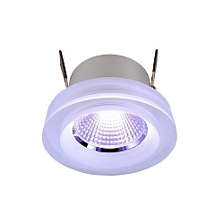 Recessed LED ceiling luminaire COB 68 ACRYL, 8W, 24V DC, 45�, RGB, IP20, silver