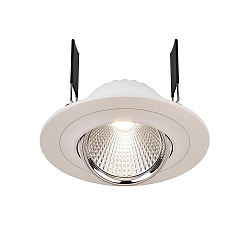 Recessed LED ceiling luminaire sATURN, 8W, 20-22V, 37�, 4000K, IP20, white / chrome