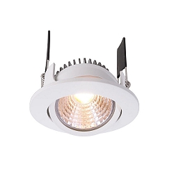 KapegoLED recessed ceiling luminaire COB-68-350mA-2700K-round-flat, white