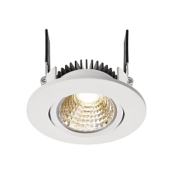 Recessed LED ceiling luminaire COB-68-24V-ROUND, voltage constant, 8.5W, 4000K, 45�, white