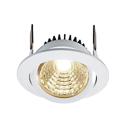 Recessed LED ceiling luminaire COB-95-24V-ROUND, voltage constant, 12W, 2700K, 45�, white